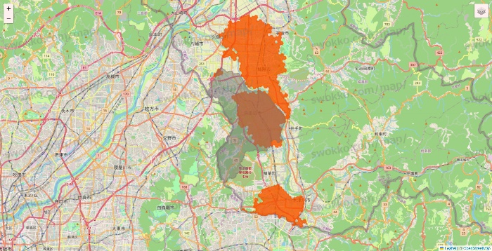 京都府のクイックマートのエリア地図