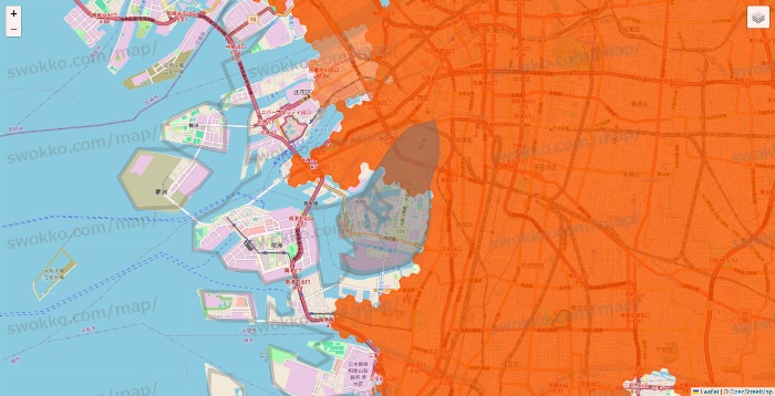 大阪府のクイックマートのエリア地図