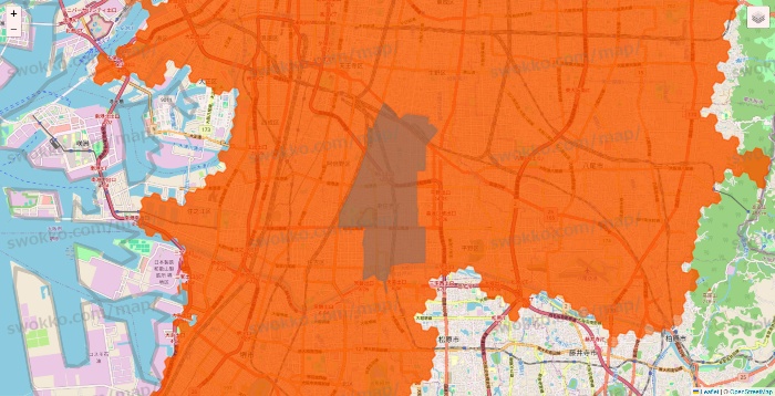 大阪府のクイックマートのエリア地図