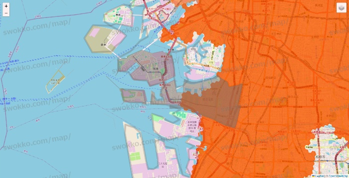 大阪府のクイックマートのエリア地図