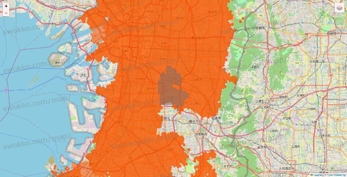 大阪府のクイックマートのエリア地図