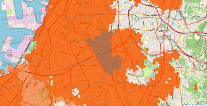 大阪府のクイックマートのエリア地図