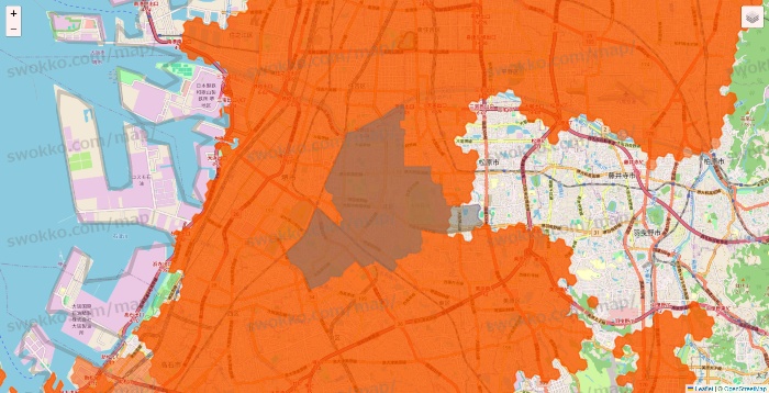 大阪府のクイックマートのエリア地図