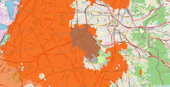 大阪府のクイックマートのエリア地図