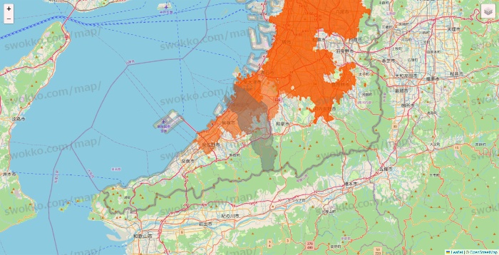 大阪府のクイックマートのエリア地図