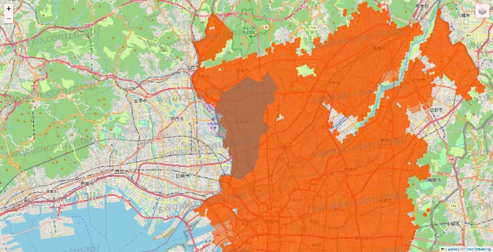 大阪府のクイックマートのエリア地図