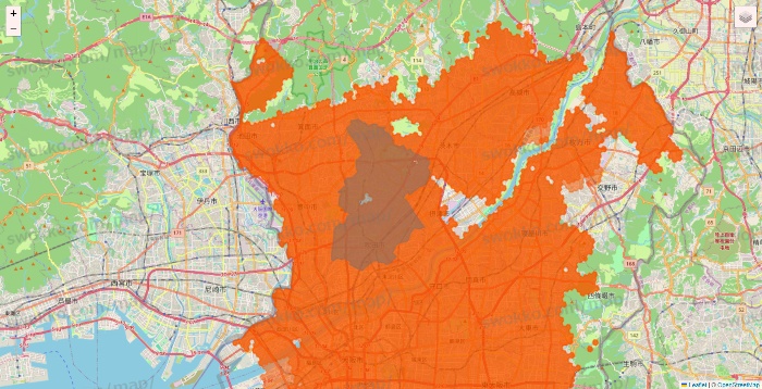 大阪府のクイックマートのエリア地図