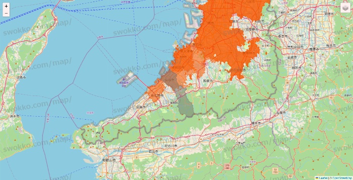 大阪府のクイックマートのエリア地図