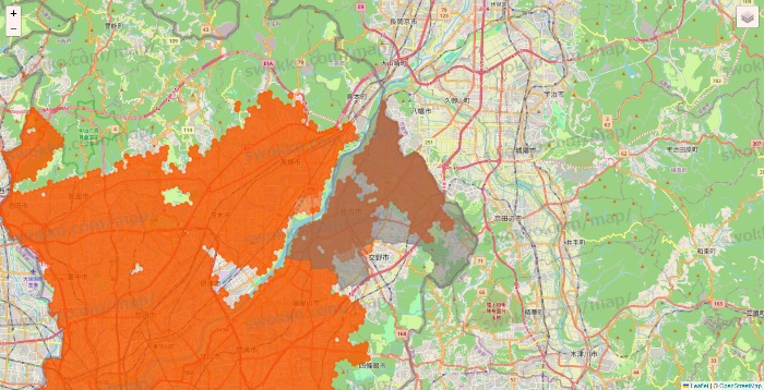 大阪府のクイックマートのエリア地図