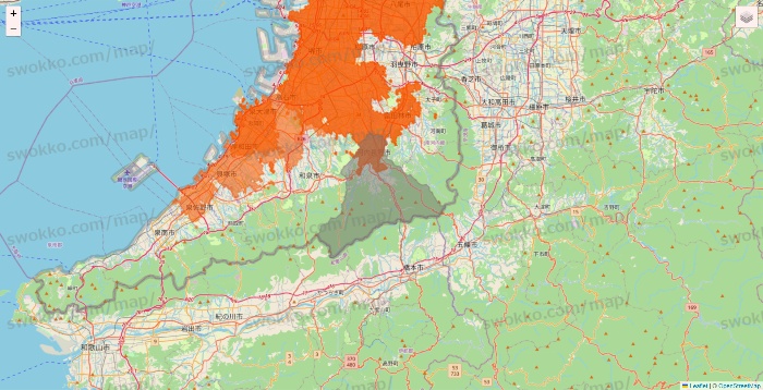 大阪府のクイックマートのエリア地図