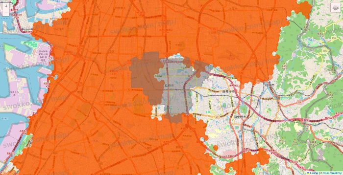 大阪府のクイックマートのエリア地図