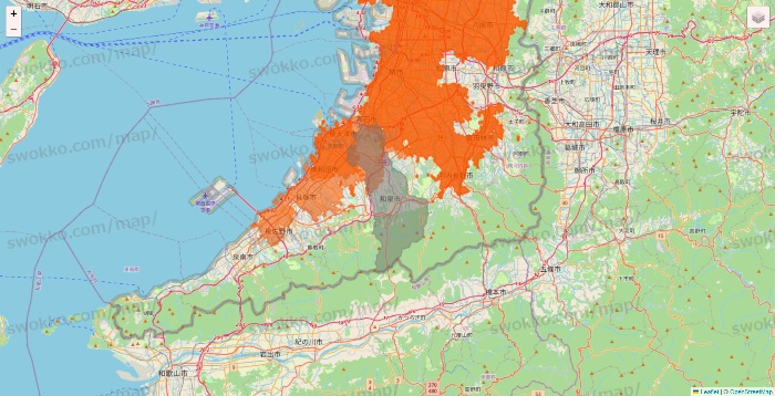 大阪府のクイックマートのエリア地図
