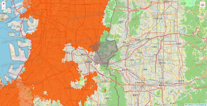 大阪府のクイックマートのエリア地図