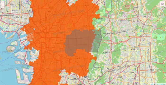 大阪府のクイックマートのエリア地図