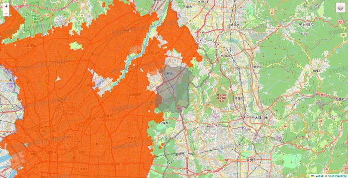 大阪府のクイックマートのエリア地図
