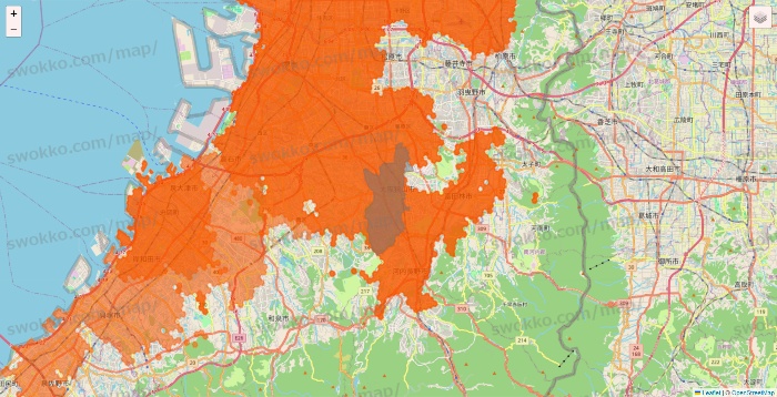大阪府のクイックマートのエリア地図