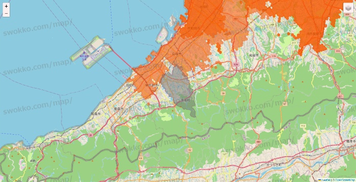 大阪府のクイックマートのエリア地図