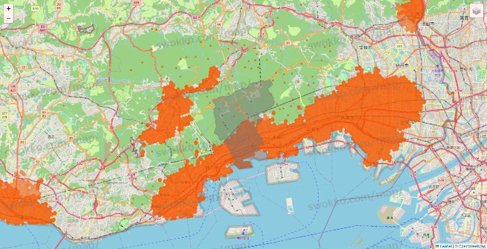兵庫県のクイックマートのエリア地図