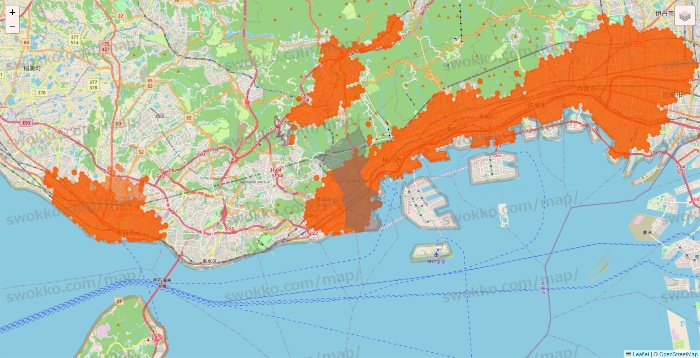 兵庫県のクイックマートのエリア地図