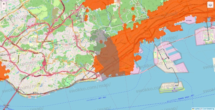 兵庫県のクイックマートのエリア地図