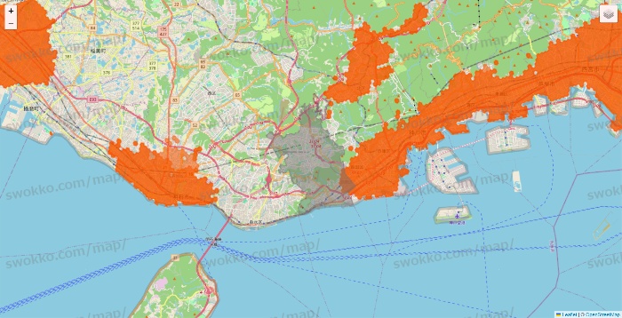 兵庫県のクイックマートのエリア地図