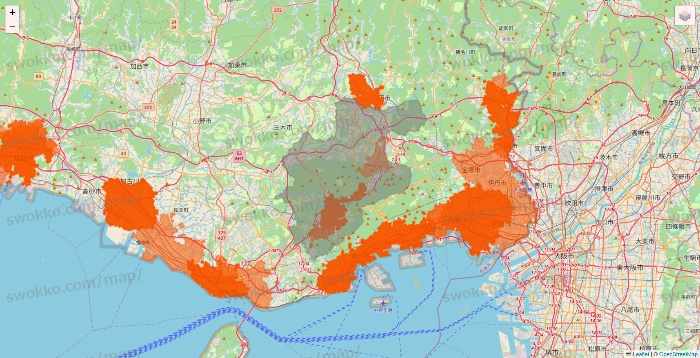 兵庫県のクイックマートのエリア地図