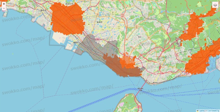兵庫県のクイックマートのエリア地図
