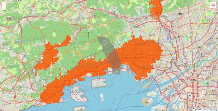 兵庫県のクイックマートのエリア地図