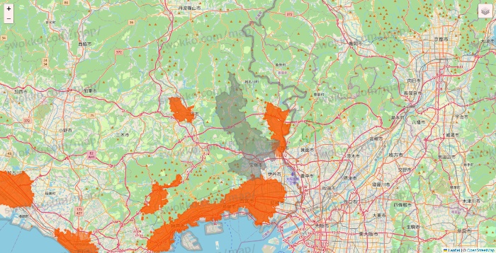 兵庫県のクイックマートのエリア地図
