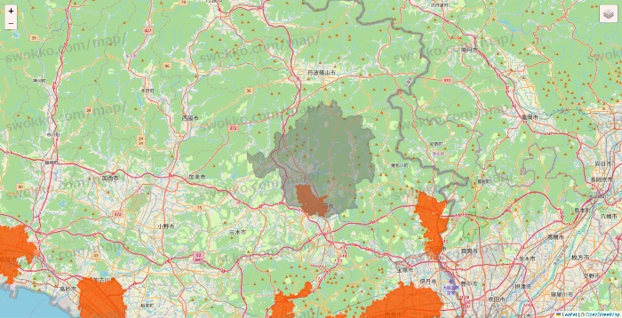 兵庫県のクイックマートのエリア地図