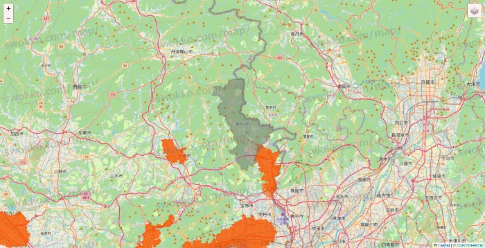 兵庫県のクイックマートのエリア地図