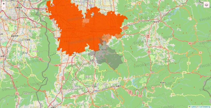 奈良県のクイックマートのエリア地図
