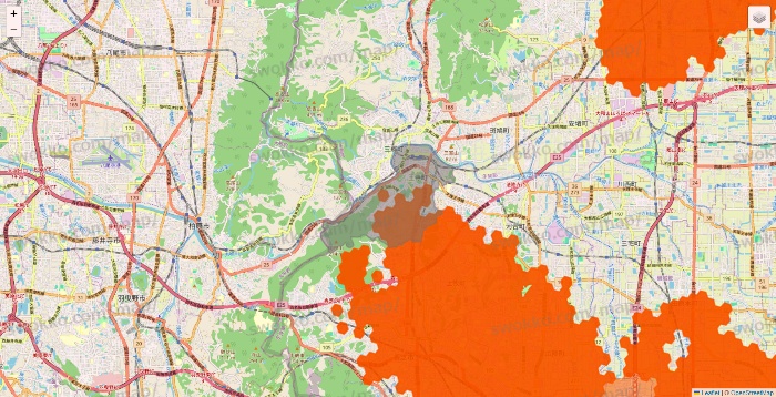 奈良県のクイックマートのエリア地図