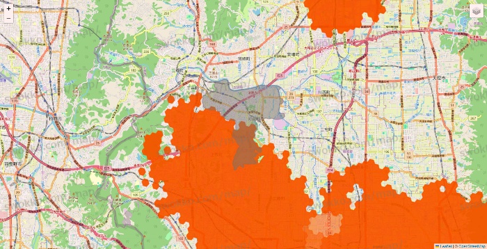 奈良県のクイックマートのエリア地図