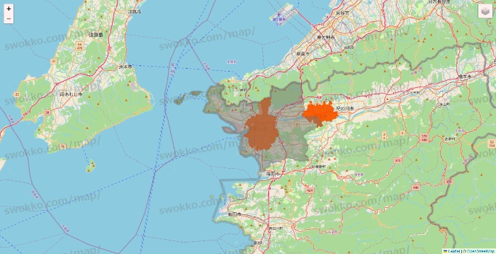和歌山県のクイックマートのエリア地図