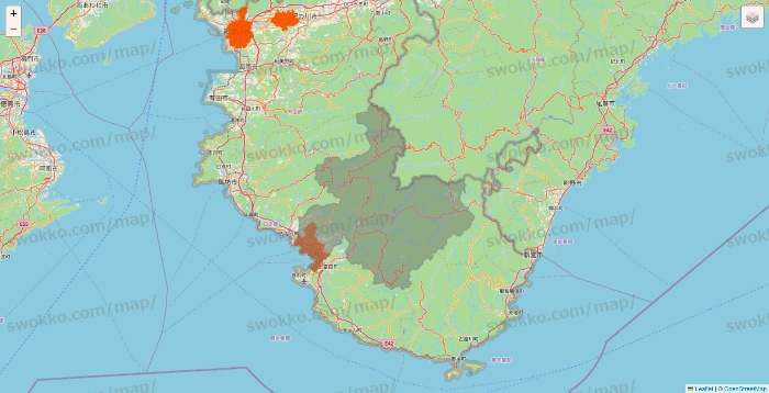 和歌山県のクイックマートのエリア地図