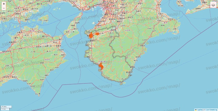 和歌山県のクイックマートのエリア地図