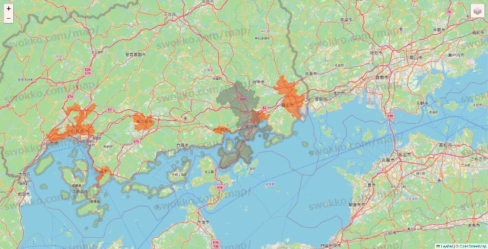 広島県のクイックマートのエリア地図