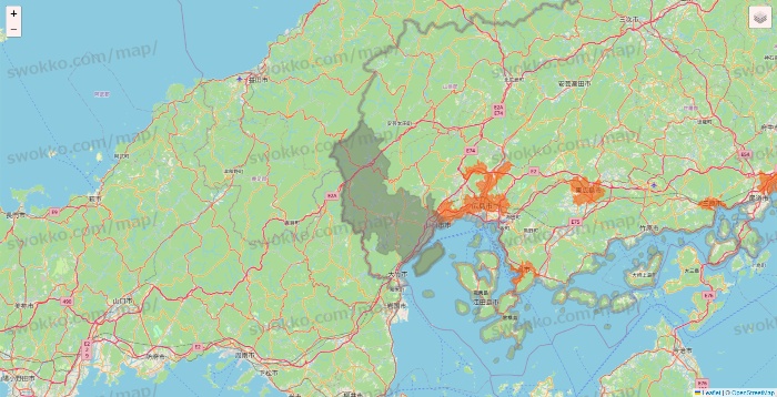 広島県のクイックマートのエリア地図