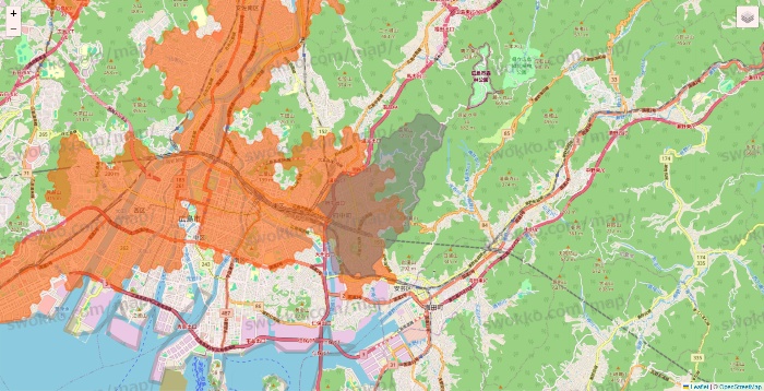 広島県のクイックマートのエリア地図