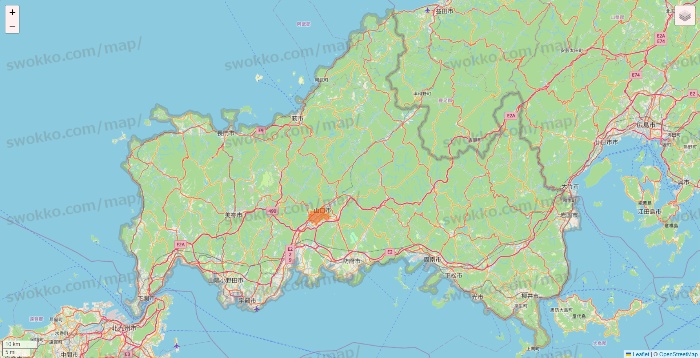 山口県のクイックマートのエリア地図