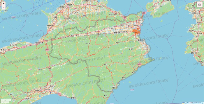 徳島県のクイックマートのエリア地図