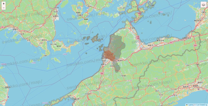 愛媛県のクイックマートのエリア地図
