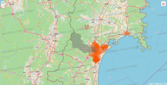 宮城県のクイックマートのエリア地図
