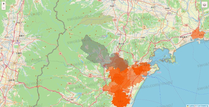 宮城県のクイックマートのエリア地図