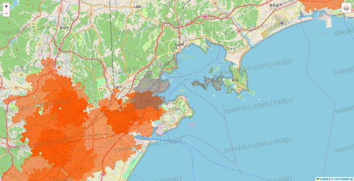 宮城県のクイックマートのエリア地図
