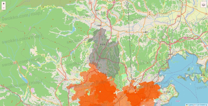 宮城県のクイックマートのエリア地図