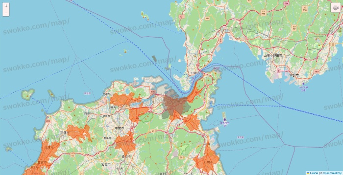 福岡県のクイックマートのエリア地図
