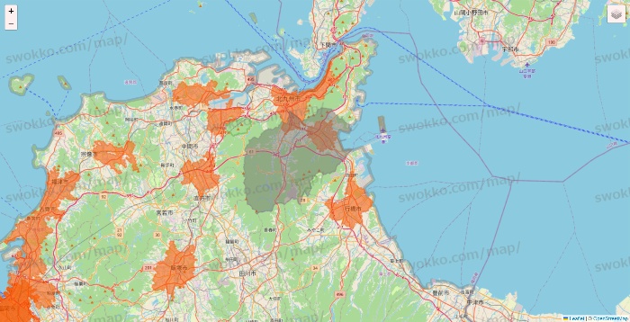 福岡県のクイックマートのエリア地図