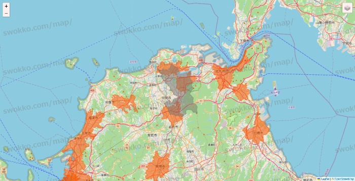 福岡県のクイックマートのエリア地図